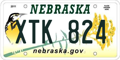 NE license plate XTK824