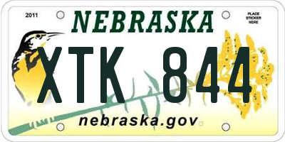 NE license plate XTK844