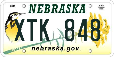 NE license plate XTK848