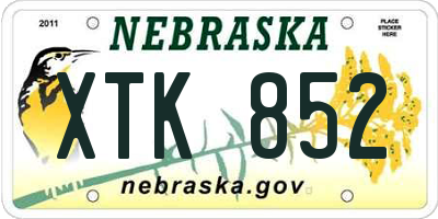 NE license plate XTK852