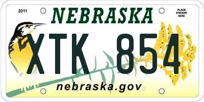NE license plate XTK854