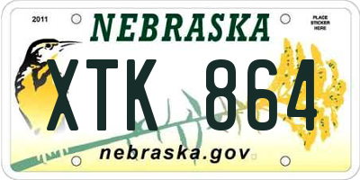 NE license plate XTK864