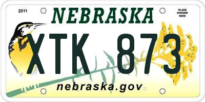 NE license plate XTK873