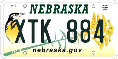 NE license plate XTK884