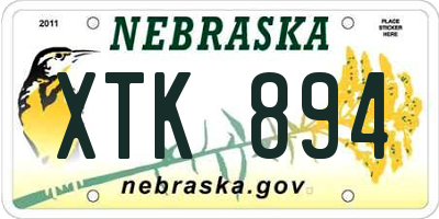NE license plate XTK894