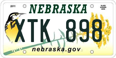 NE license plate XTK898