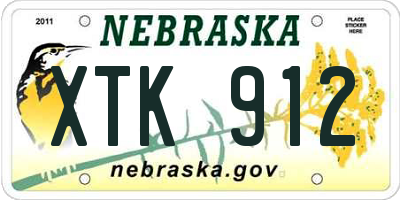 NE license plate XTK912