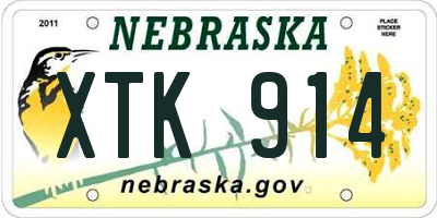 NE license plate XTK914