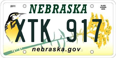 NE license plate XTK917