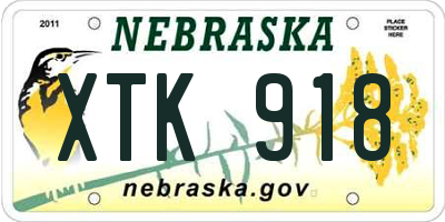 NE license plate XTK918