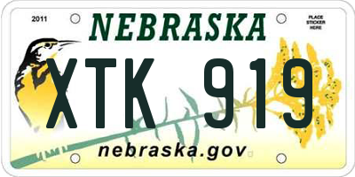 NE license plate XTK919