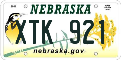 NE license plate XTK921