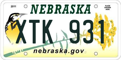NE license plate XTK931