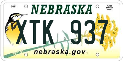 NE license plate XTK937