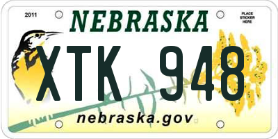 NE license plate XTK948