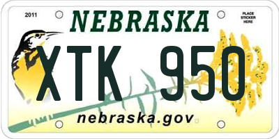 NE license plate XTK950