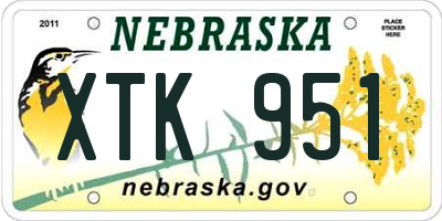 NE license plate XTK951