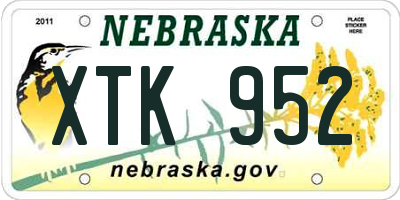 NE license plate XTK952