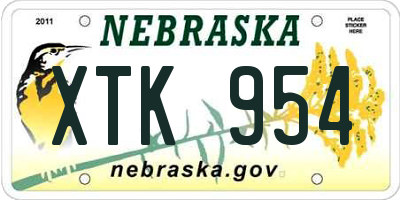 NE license plate XTK954