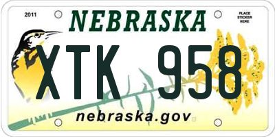NE license plate XTK958