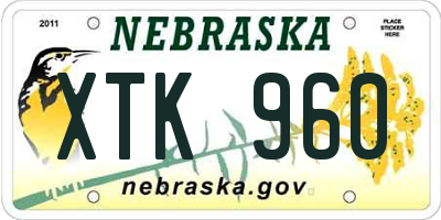 NE license plate XTK960