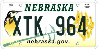 NE license plate XTK964