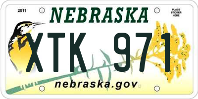 NE license plate XTK971