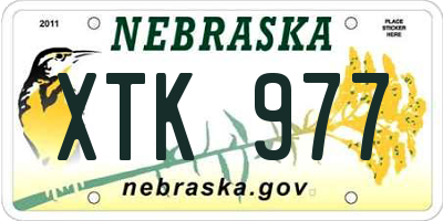 NE license plate XTK977
