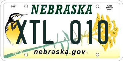 NE license plate XTL010
