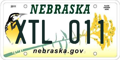 NE license plate XTL011