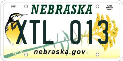 NE license plate XTL013