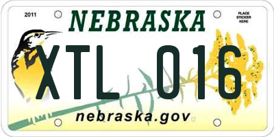 NE license plate XTL016