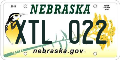 NE license plate XTL022