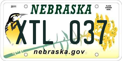 NE license plate XTL037