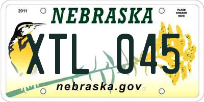 NE license plate XTL045