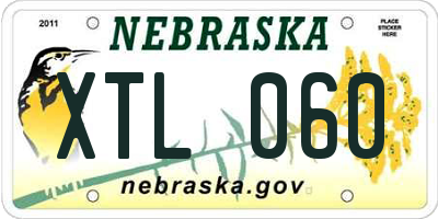 NE license plate XTL060