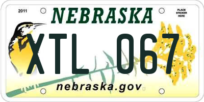 NE license plate XTL067