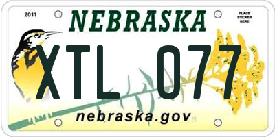 NE license plate XTL077