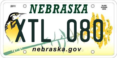 NE license plate XTL080