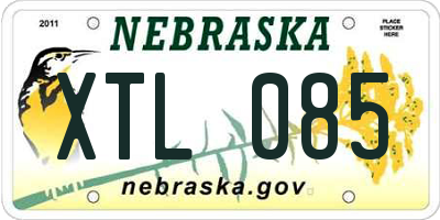 NE license plate XTL085