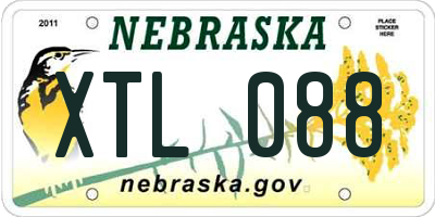 NE license plate XTL088