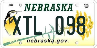 NE license plate XTL098
