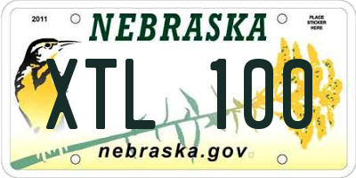 NE license plate XTL100