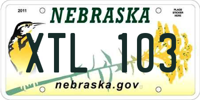 NE license plate XTL103