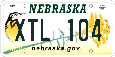 NE license plate XTL104