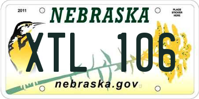 NE license plate XTL106