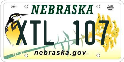 NE license plate XTL107