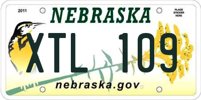 NE license plate XTL109