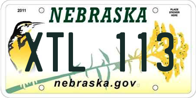 NE license plate XTL113