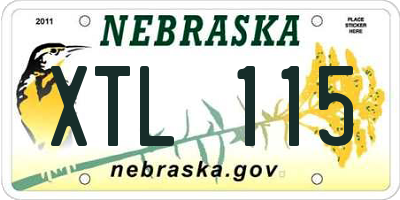 NE license plate XTL115